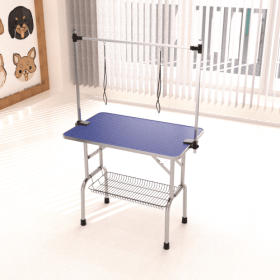 Large Pet Dog And Cat Grooming Table With Adjustable Arms And Clips Large Heavy Duty Animal Grooming Table 42 Inches (Option: Blue)