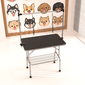 Large Pet Dog And Cat Grooming Table With Adjustable Arms And Clips Large Heavy Animal Grooming Table, 42 Inches (Option: Black)